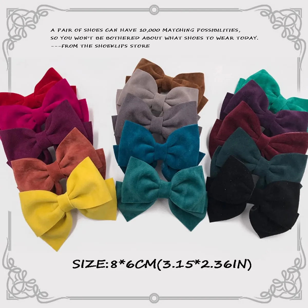 2 Pcs Velvet Satin Bow Shoe Clips Fashion Wedding Party Pumps Decoration Uniform Mary Jane Shoes Accessories