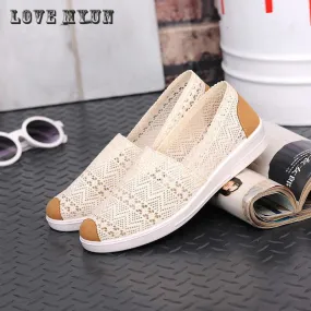 2018 Flat Shoes Woman Comortable Casual Flats Outdoor Leisure Hollow Breathable