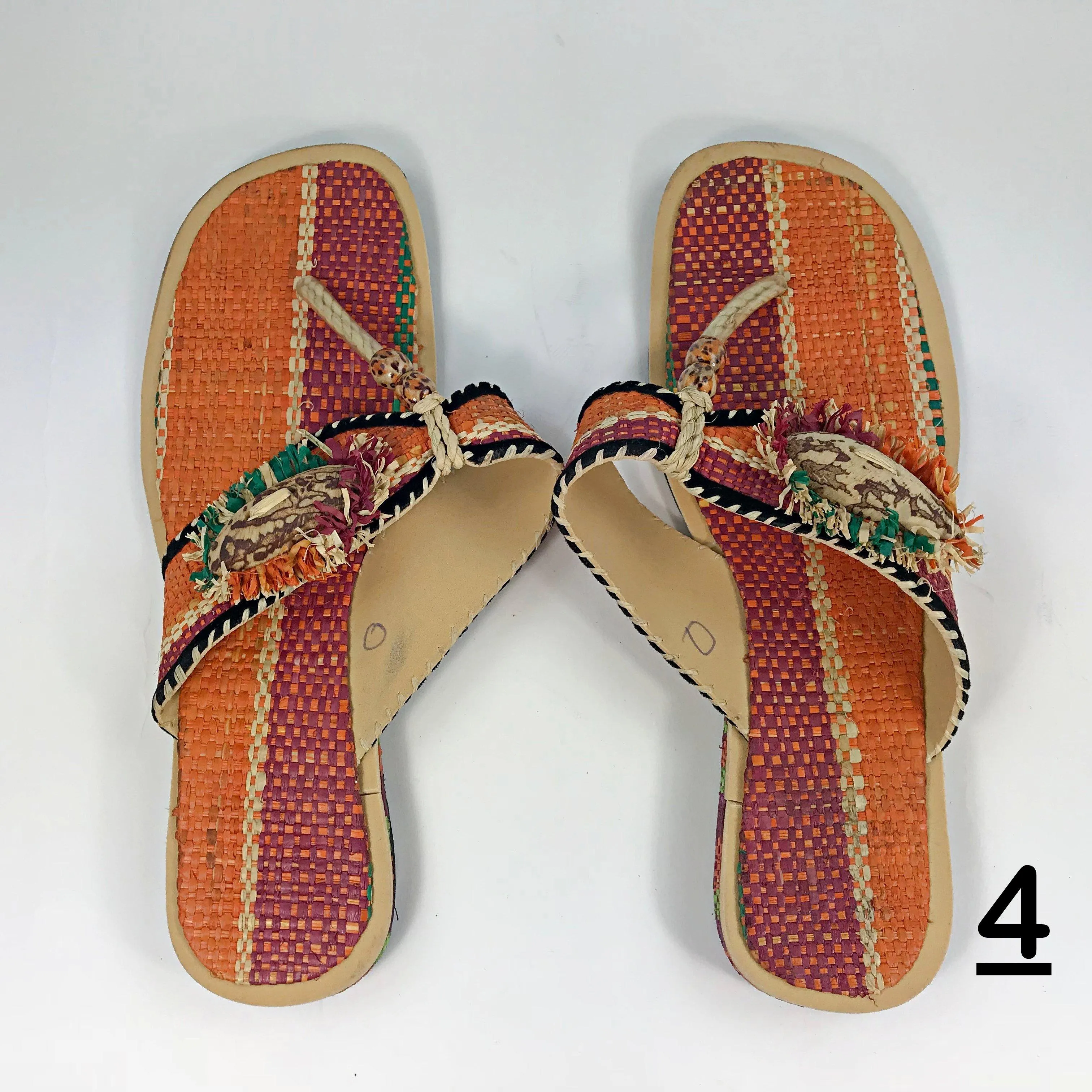 African Raffia Fibers Women's Sandals Size: 9