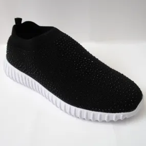 Black Crystal Slip-on Gym Shoe