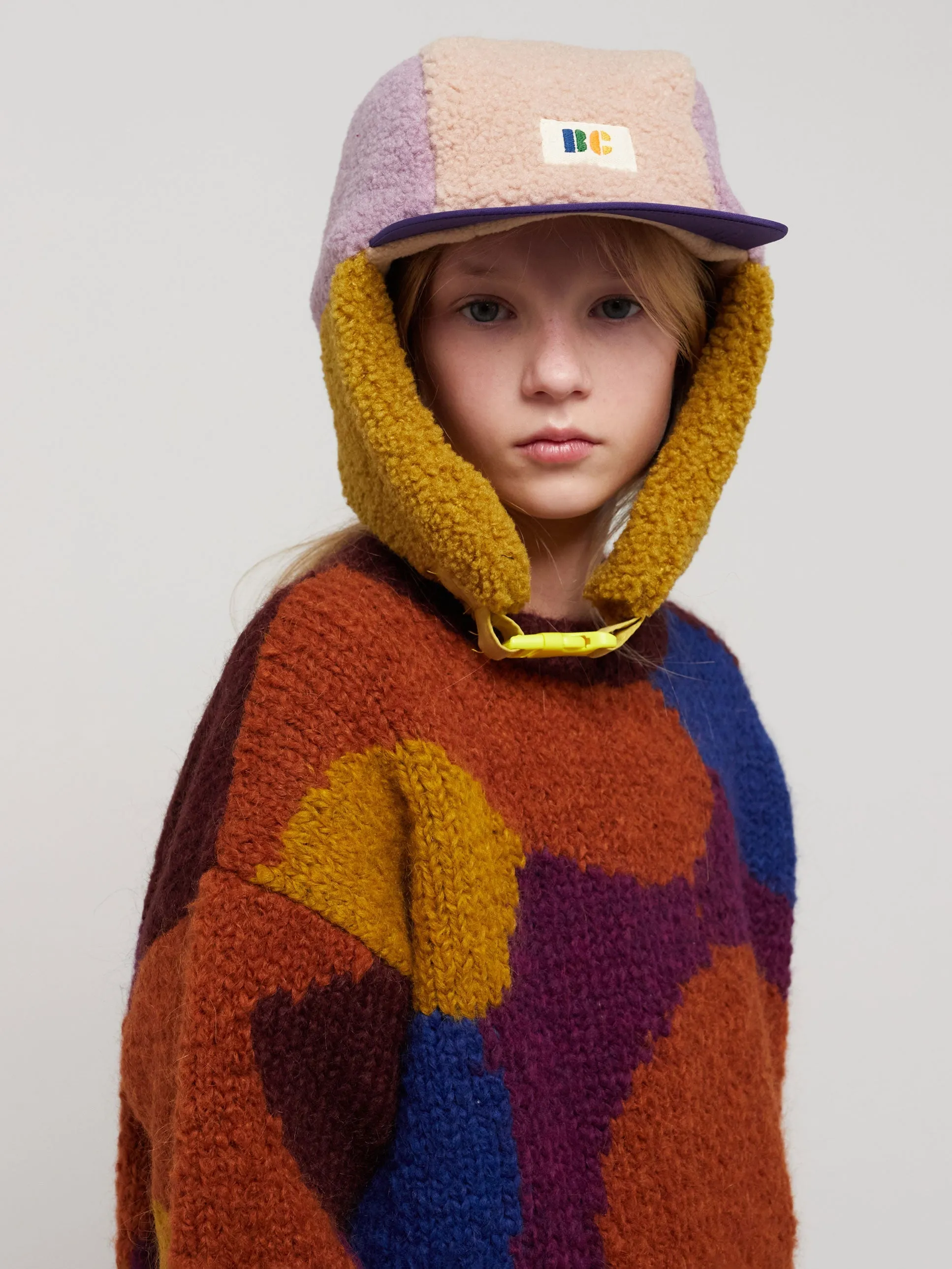 Bobo Choses color block sheepskin hat