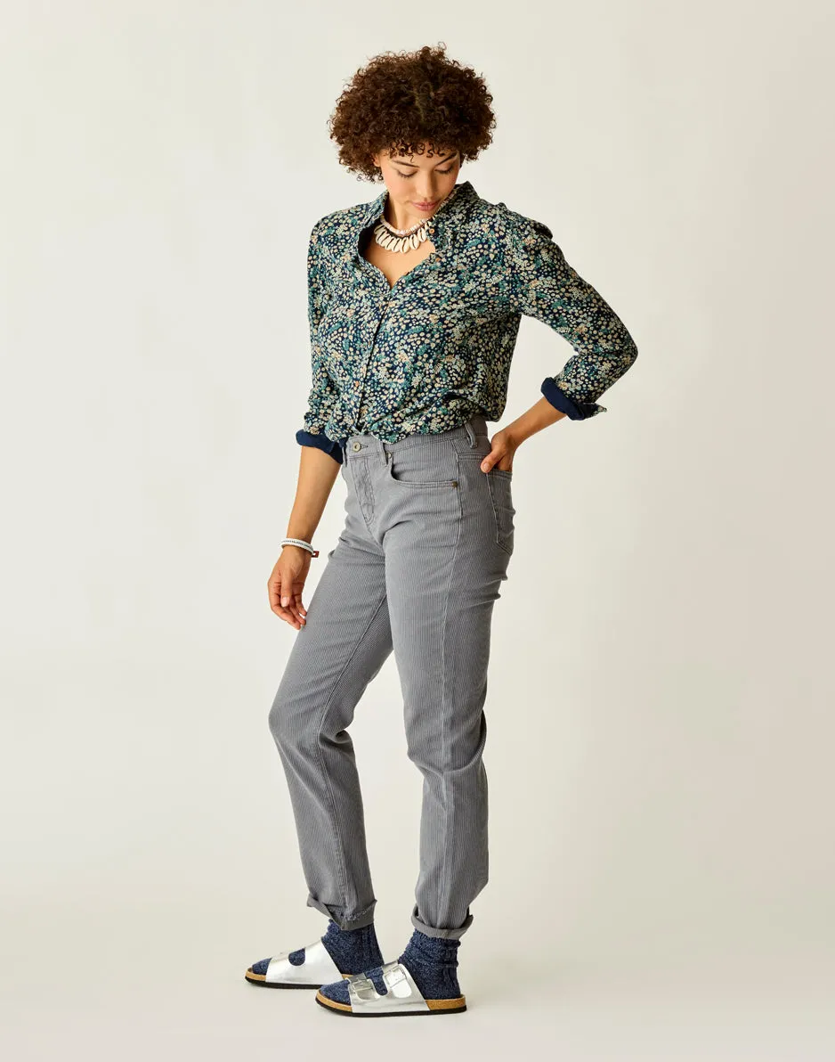 Carson Hi Rise RR Stripe: Pewter Overdye