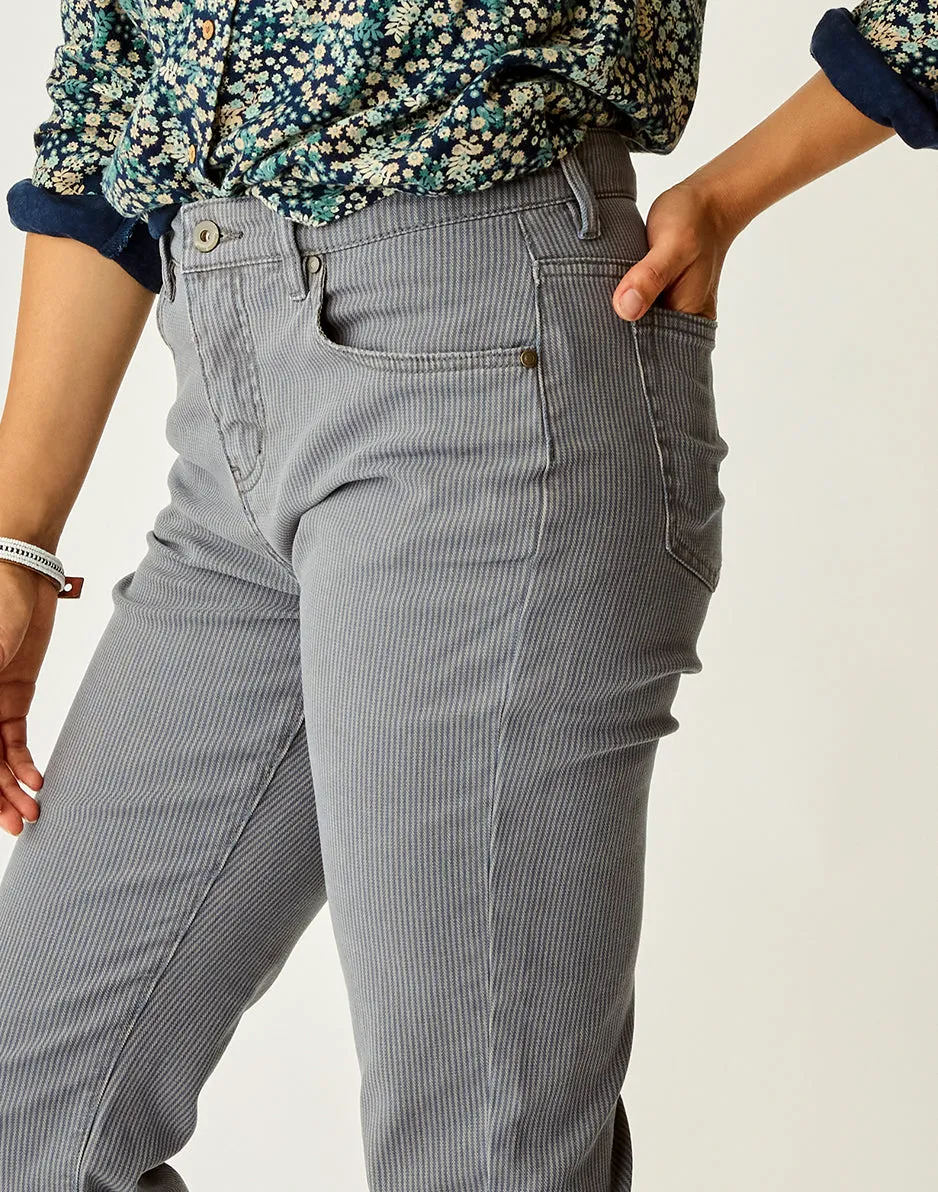 Carson Hi Rise RR Stripe: Pewter Overdye