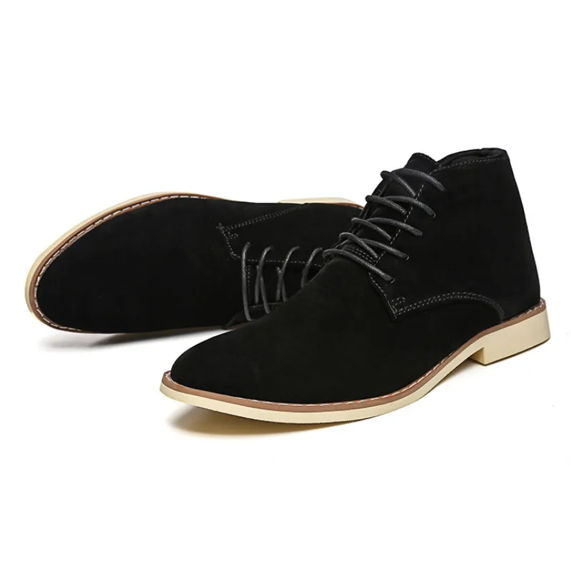 Comfortable suede chukka boots for men, non-slip ankle boots