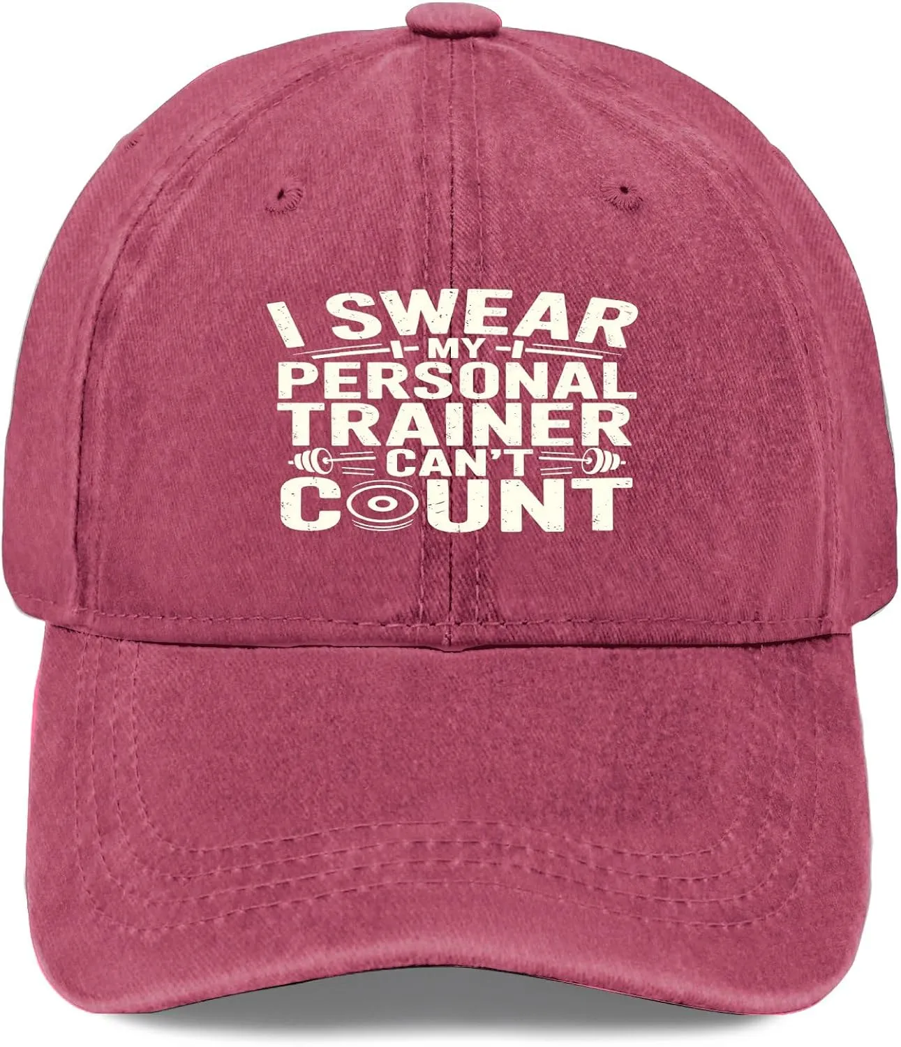 Funny I Swears My Personals Trainer Can’t Count Women Baseball Cap Athletic Hat for Men Breathable Caps Sun Hats Wine Red