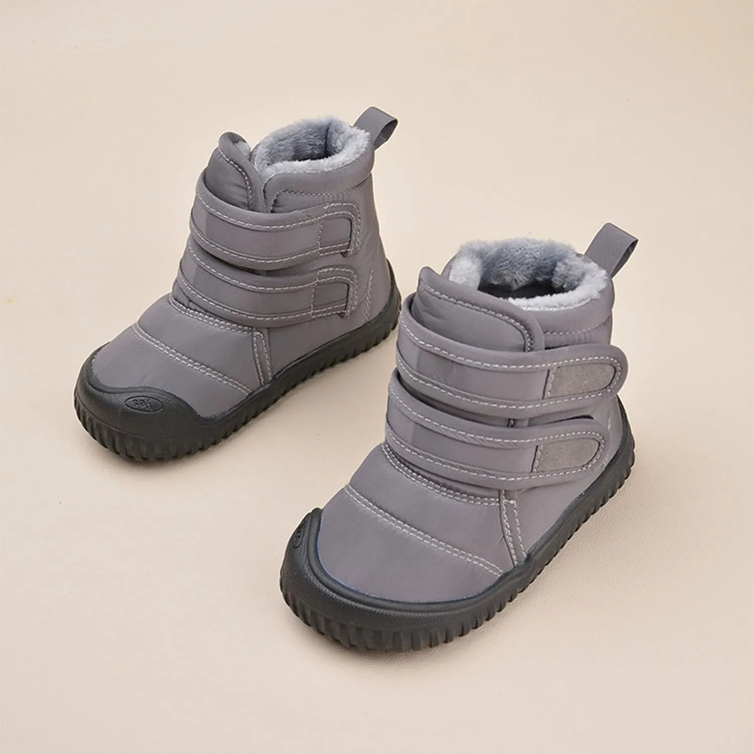 Girls Boys Warm Fr Lined Winter Snow Boots Waterroof Outdoor Ankle Booties Comfortable Shoes for Kids Unisex