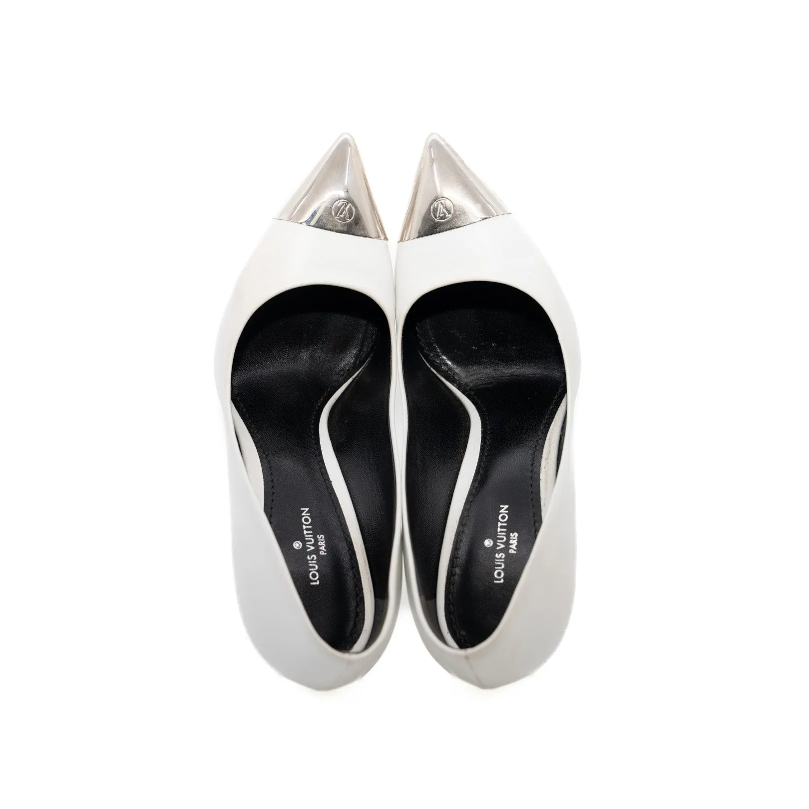Heels Pumps Leather White/Black Size 35.5