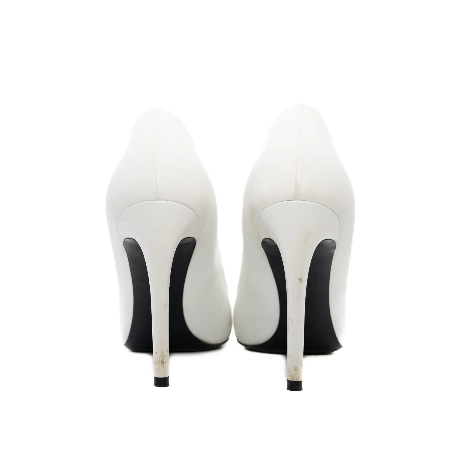 Heels Pumps Leather White/Black Size 35.5