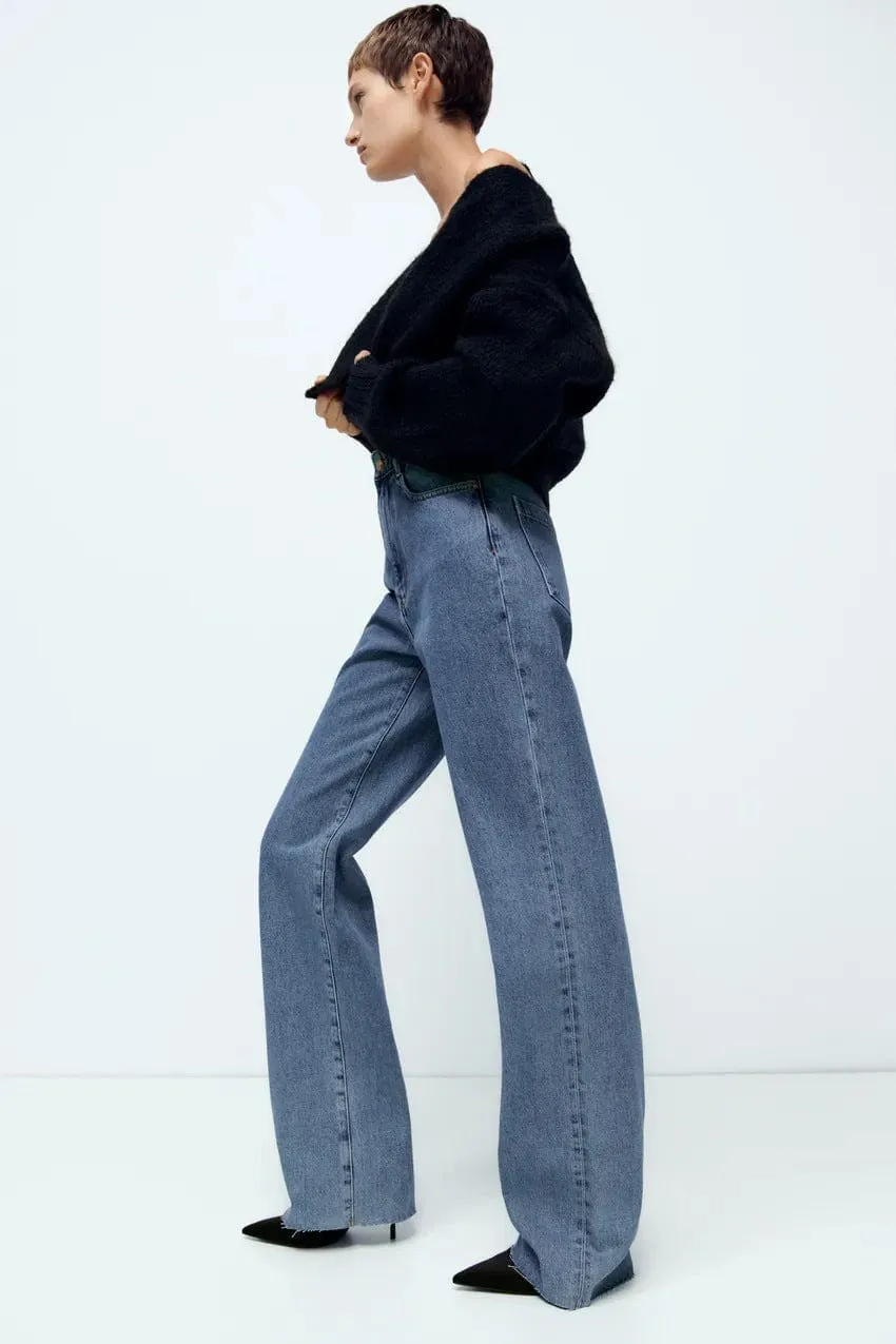 High Rise Straight Leg Relaxed Baggy Denim Jeans