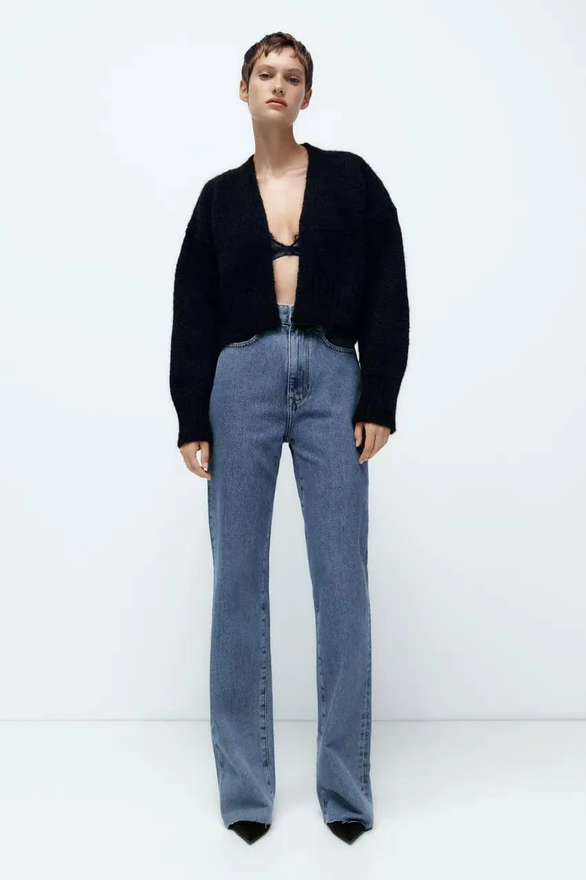 High Rise Straight Leg Relaxed Baggy Denim Jeans