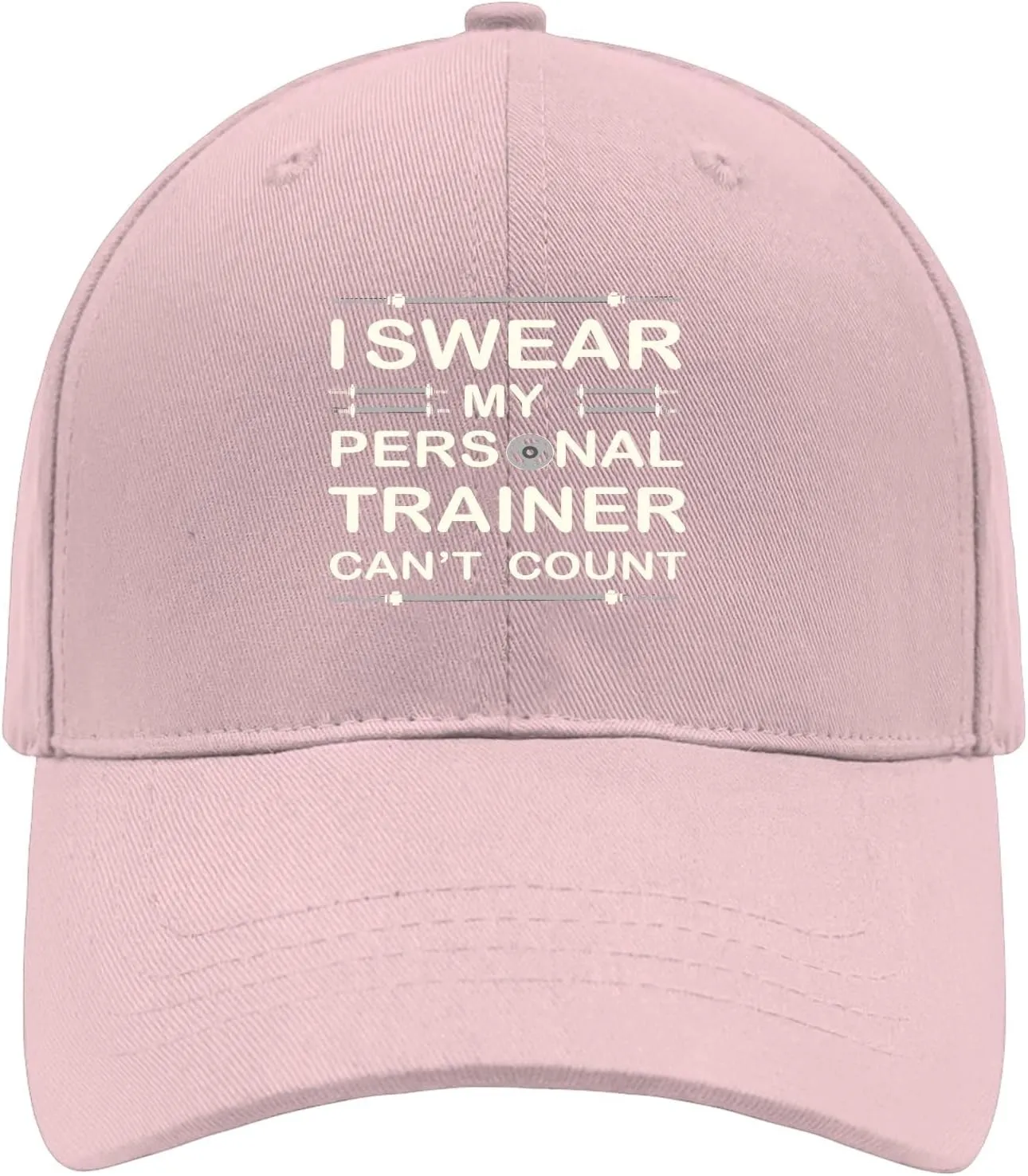 I Swears My Personals Trainer Can’t Count Funny Fitnes Gyms Vintage Hats for Men Baseball Hat for Men's Breathable Cap Baseball Pink