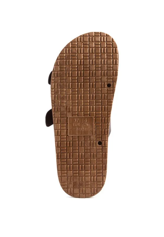 London Rag Minata Platform Buckled Slide Sandal