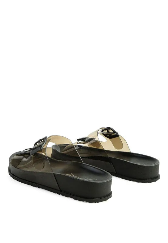London Rag Minata Platform Buckled Slide Sandal
