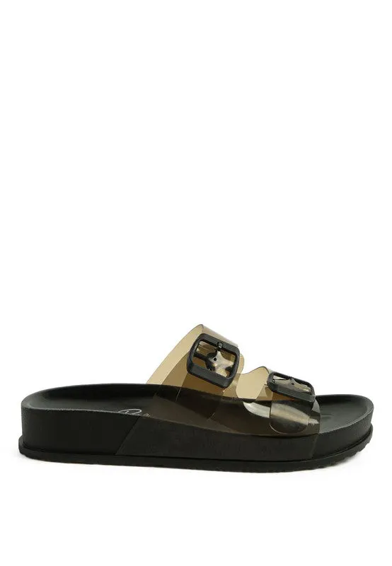 London Rag Minata Platform Buckled Slide Sandal