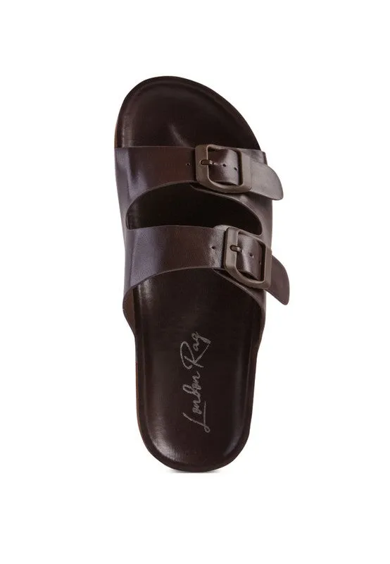 London Rag Minata Platform Buckled Slide Sandal