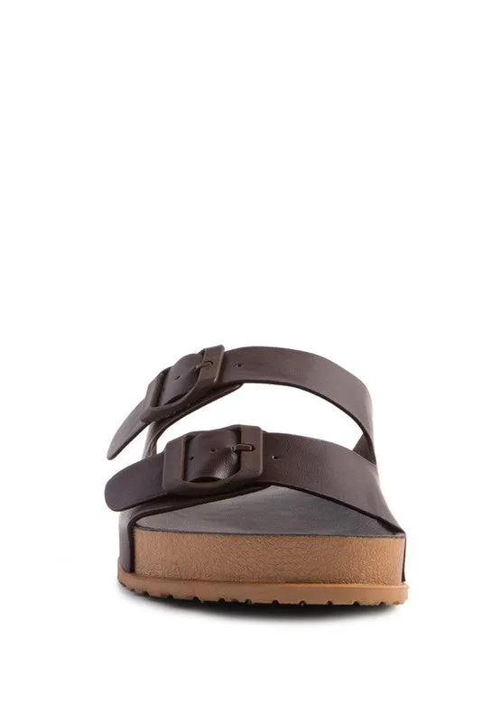 London Rag Minata Platform Buckled Slide Sandal