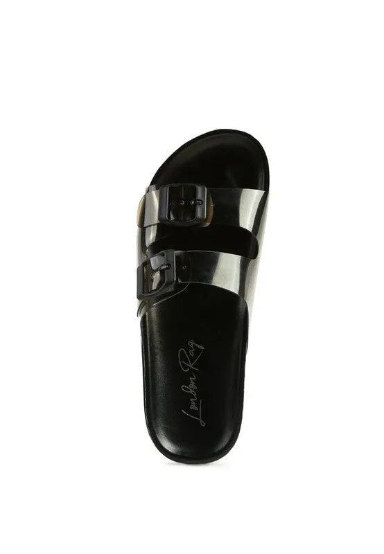 London Rag Minata Platform Buckled Slide Sandal