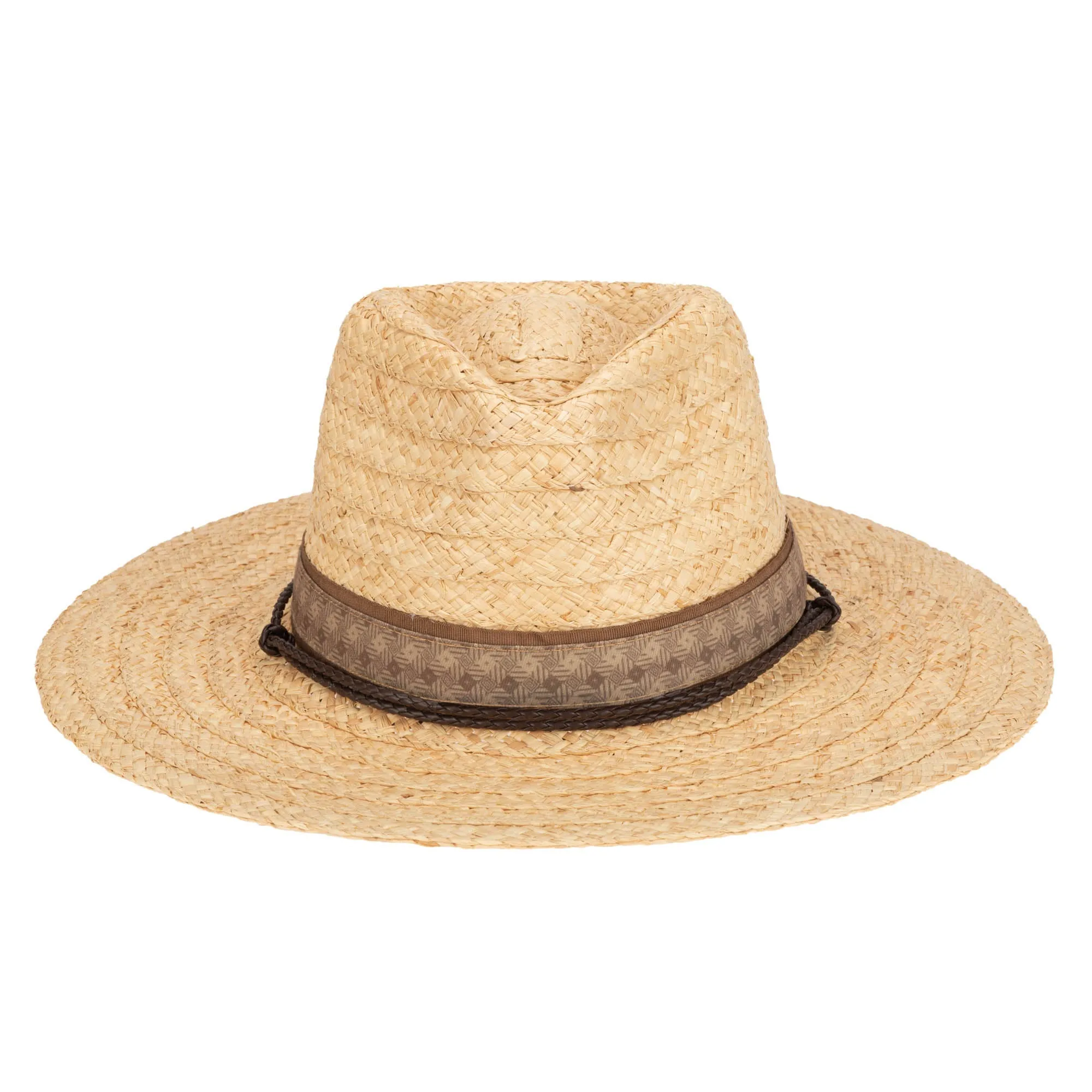 Mens Raffia Fedora Lifeguard with Chin Cord