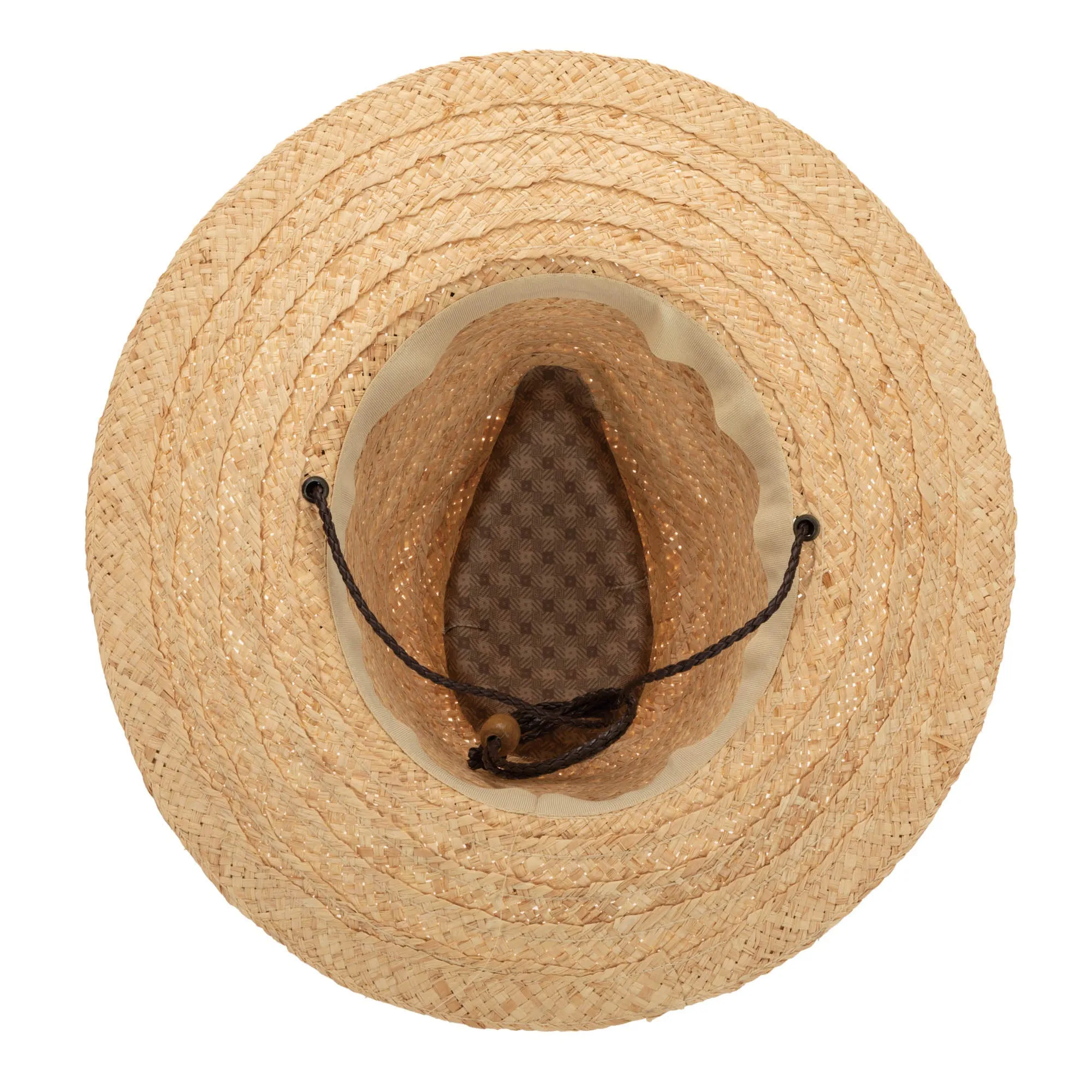 Mens Raffia Fedora Lifeguard with Chin Cord