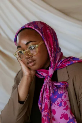 MY070  Pink Fluorescence hijab  printed hijab  hijab/tudung  printed scarf