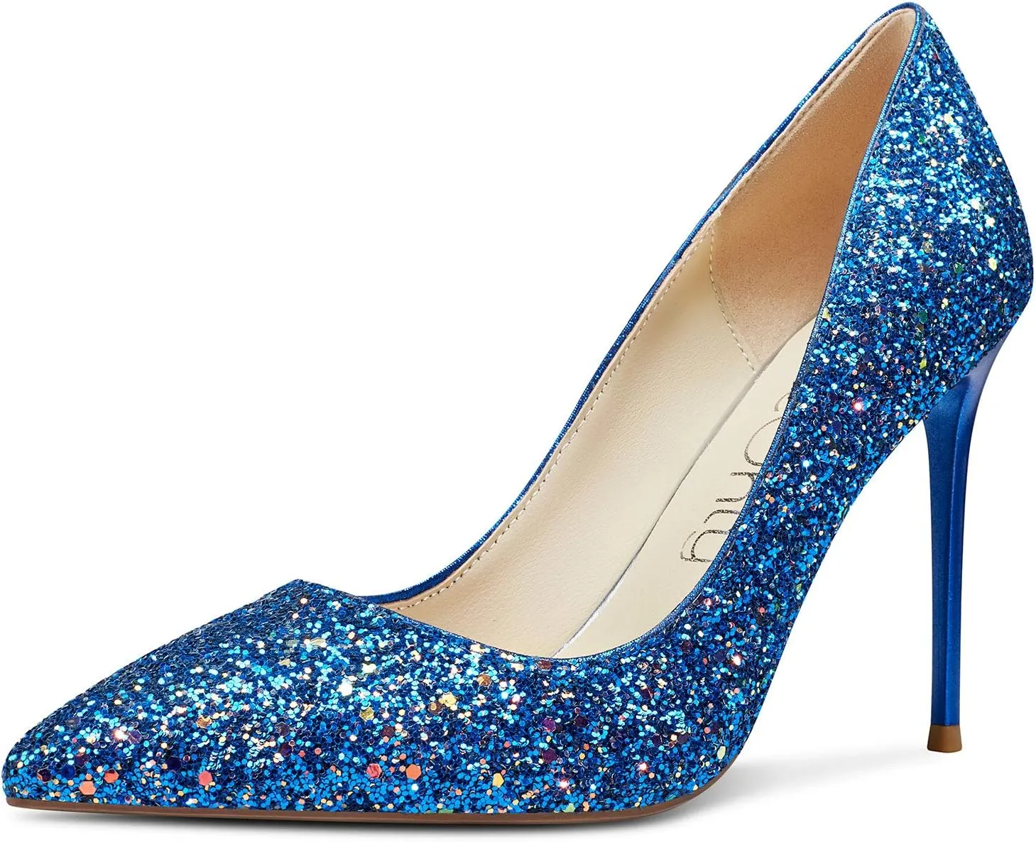 NobleOnly Women's Comfortable Leather High Heels Pumps Pointed Toe Slip-on Pumps Office Classic Shoes 10CM Stilettos Heels