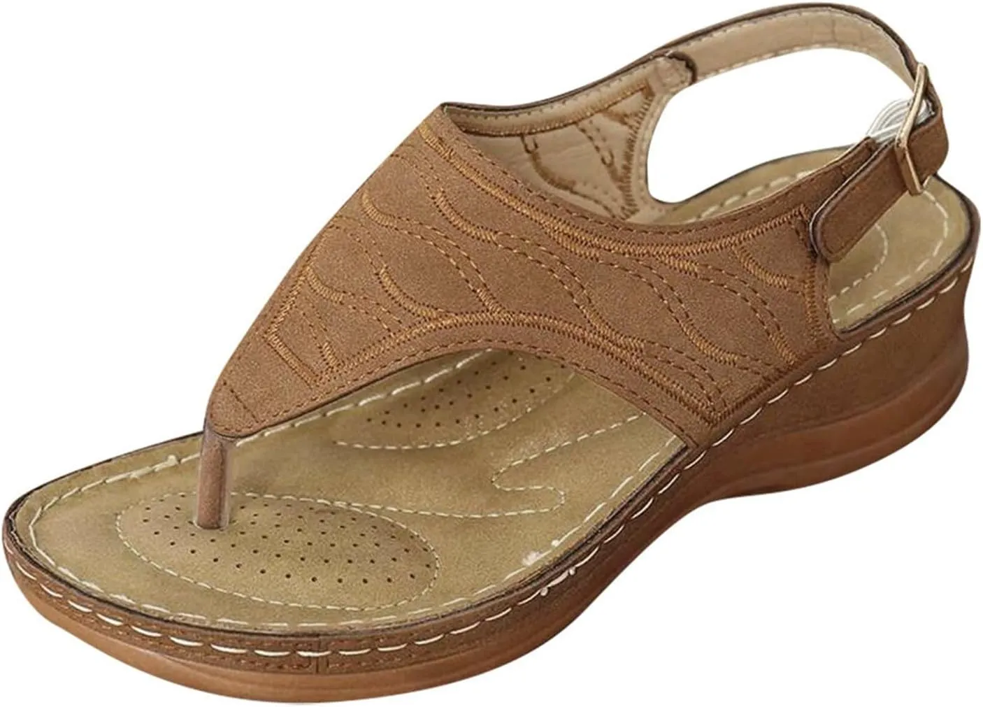 peqiut Casual Sandals Women Platform Arch Support Sandals for Women Slip On Flip Flops Casual Beach Sandals
