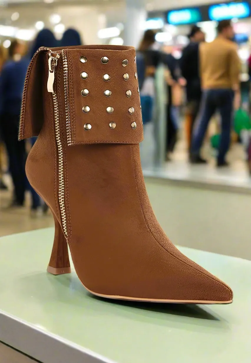 Piccini Stud Embellished Foldover Boots
