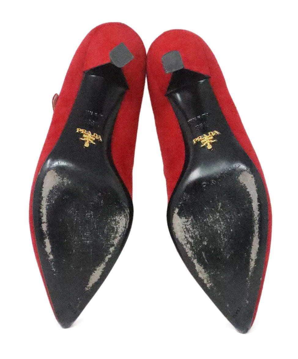 Prada Red Suede Heels sz 8.5