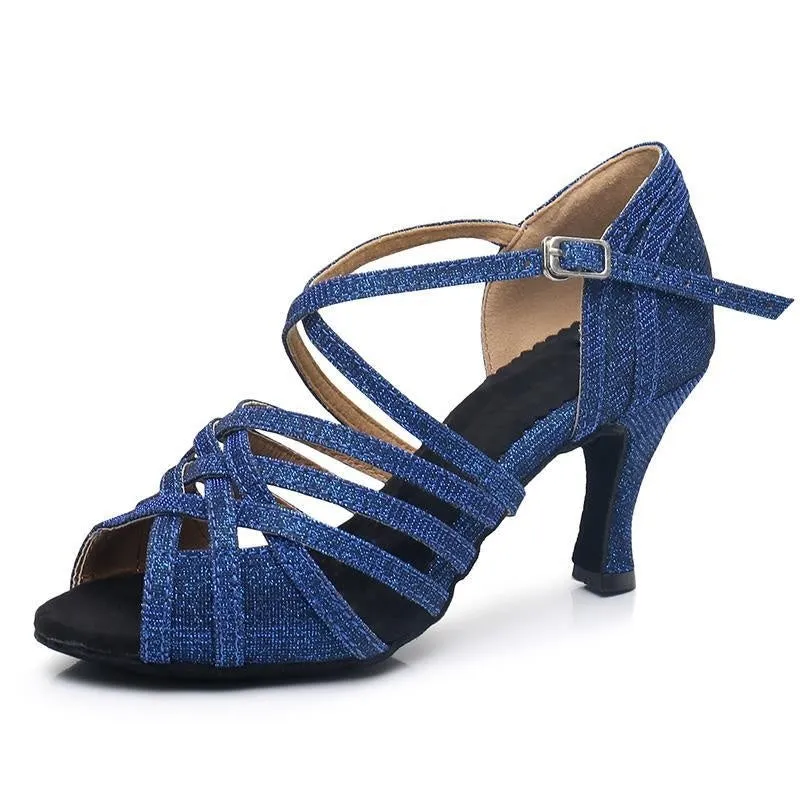 Rhinestones Latin Soft Bottom High Heel Dance Shoes