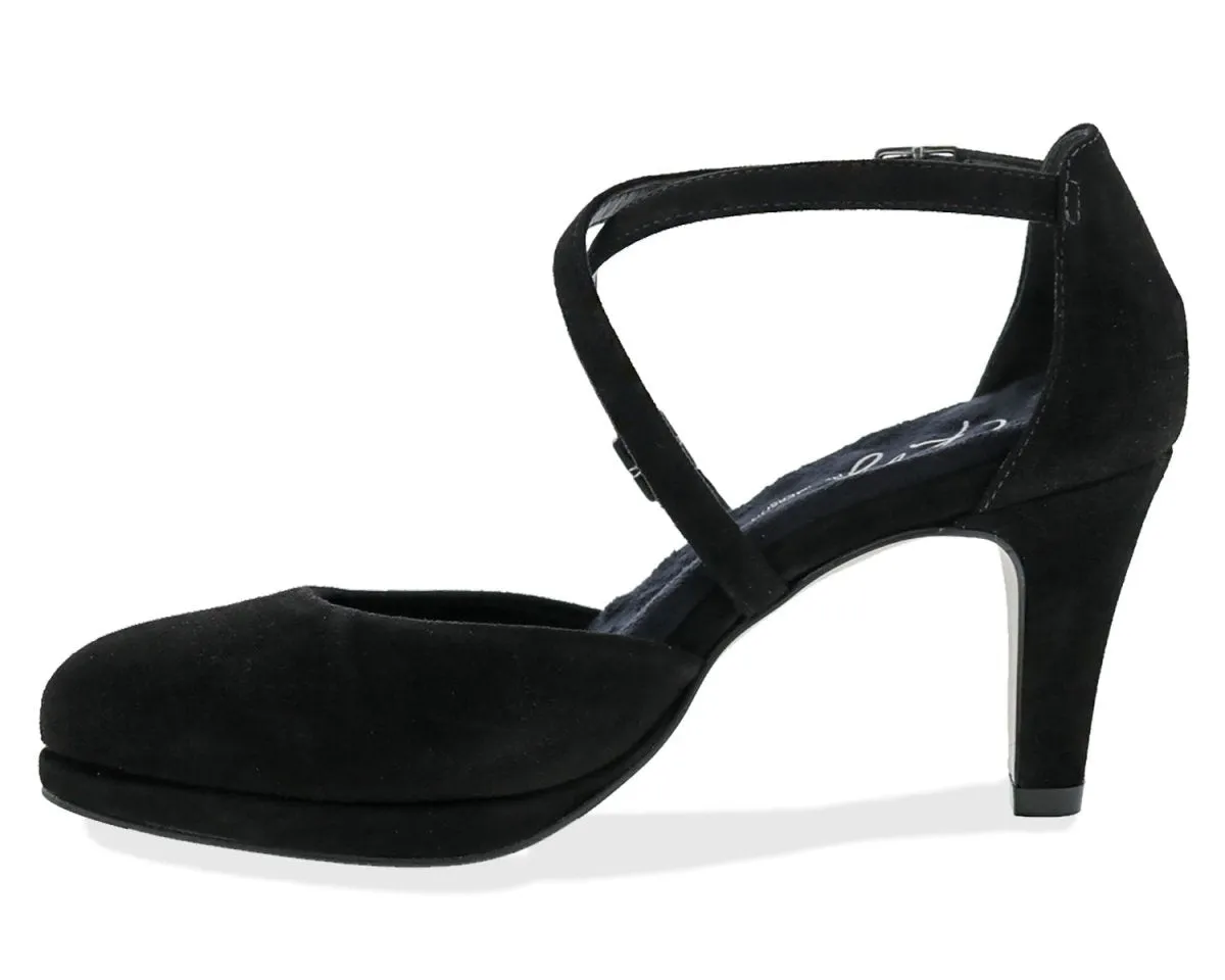Ros Hommerson Pammy Women's Platform Heels Sandal In Black Suede