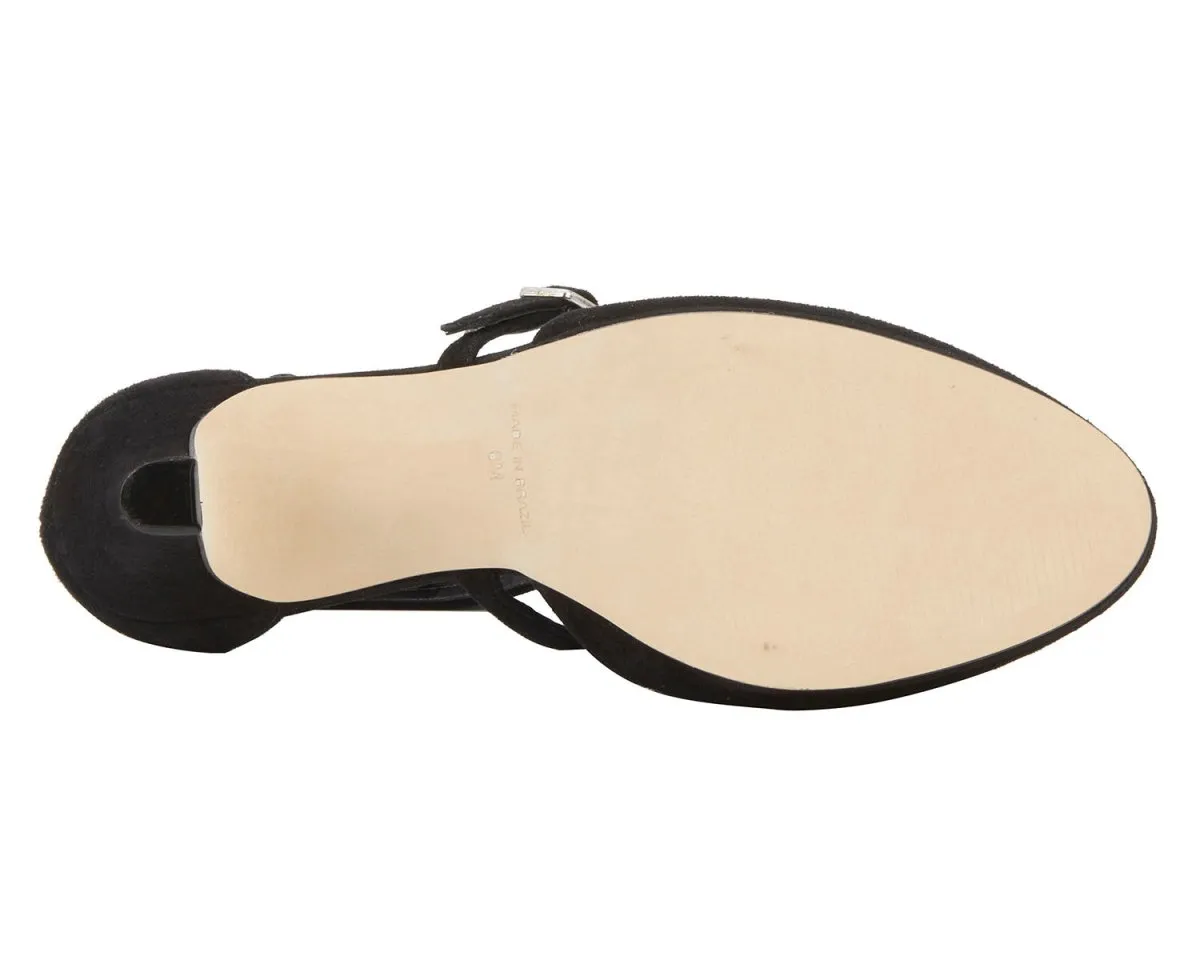 Ros Hommerson Pammy Women's Platform Heels Sandal In Black Suede