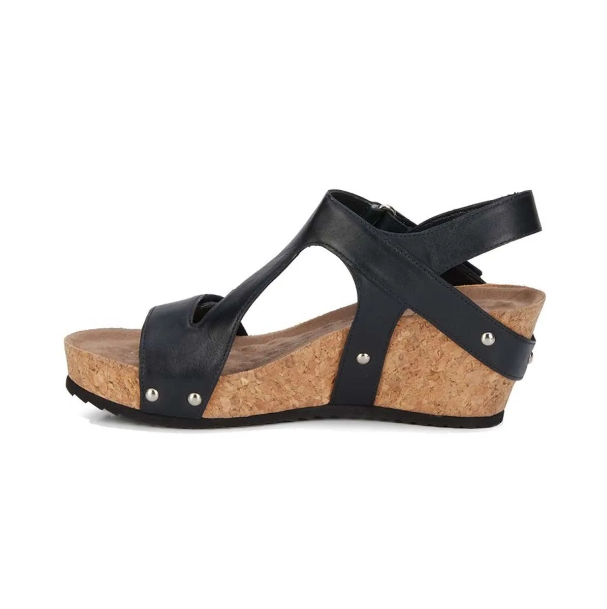 Ros Hommerson Traci Women's Hook And Loop Straps Sandal In Black