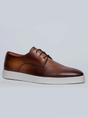 Santoni Dilate Leather Oxford in Dark Brown