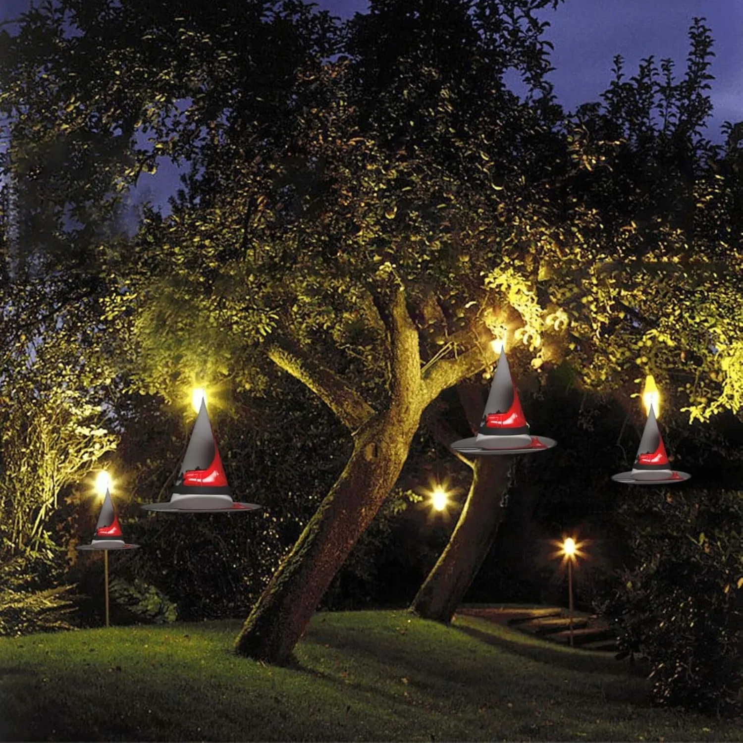SSIMOO Magic Red Mushroom Women'S Halloween Witch Hat - Led Light-Up Cap - Ideal For Parties And Role-Plays