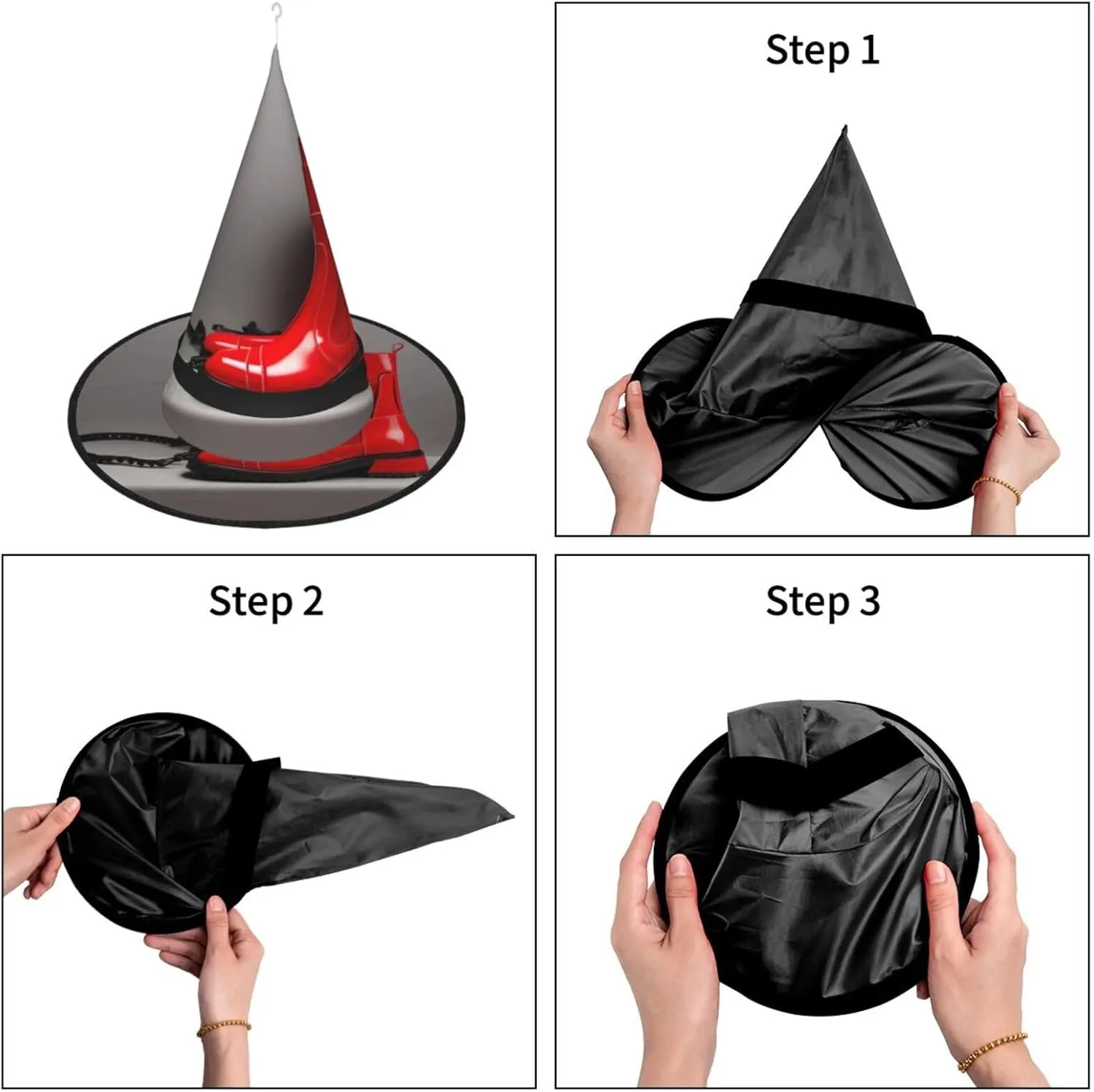SSIMOO Magic Red Mushroom Women'S Halloween Witch Hat - Led Light-Up Cap - Ideal For Parties And Role-Plays