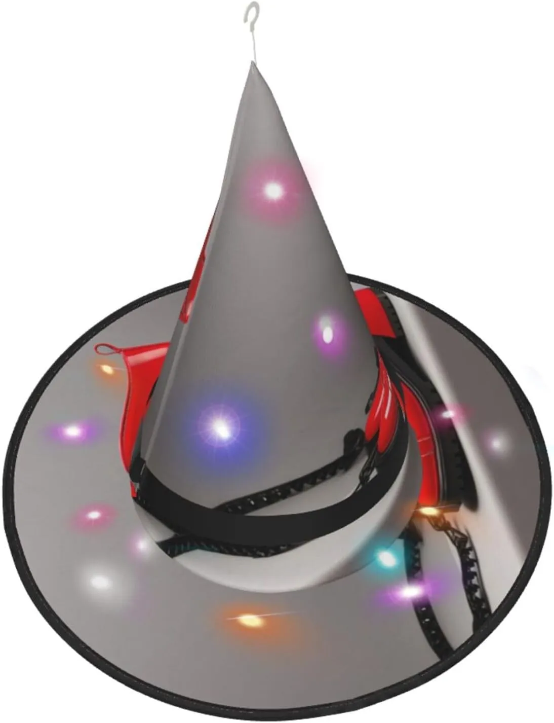 SSIMOO Magic Red Mushroom Women'S Halloween Witch Hat - Led Light-Up Cap - Ideal For Parties And Role-Plays