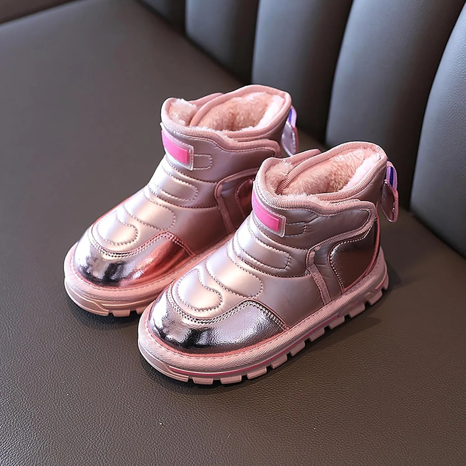 Winter Girls Boys Ankle Boots Comfortable Warm Lined Casual Sports Shoes Kids Faux  Insulated Mud Boots Kids