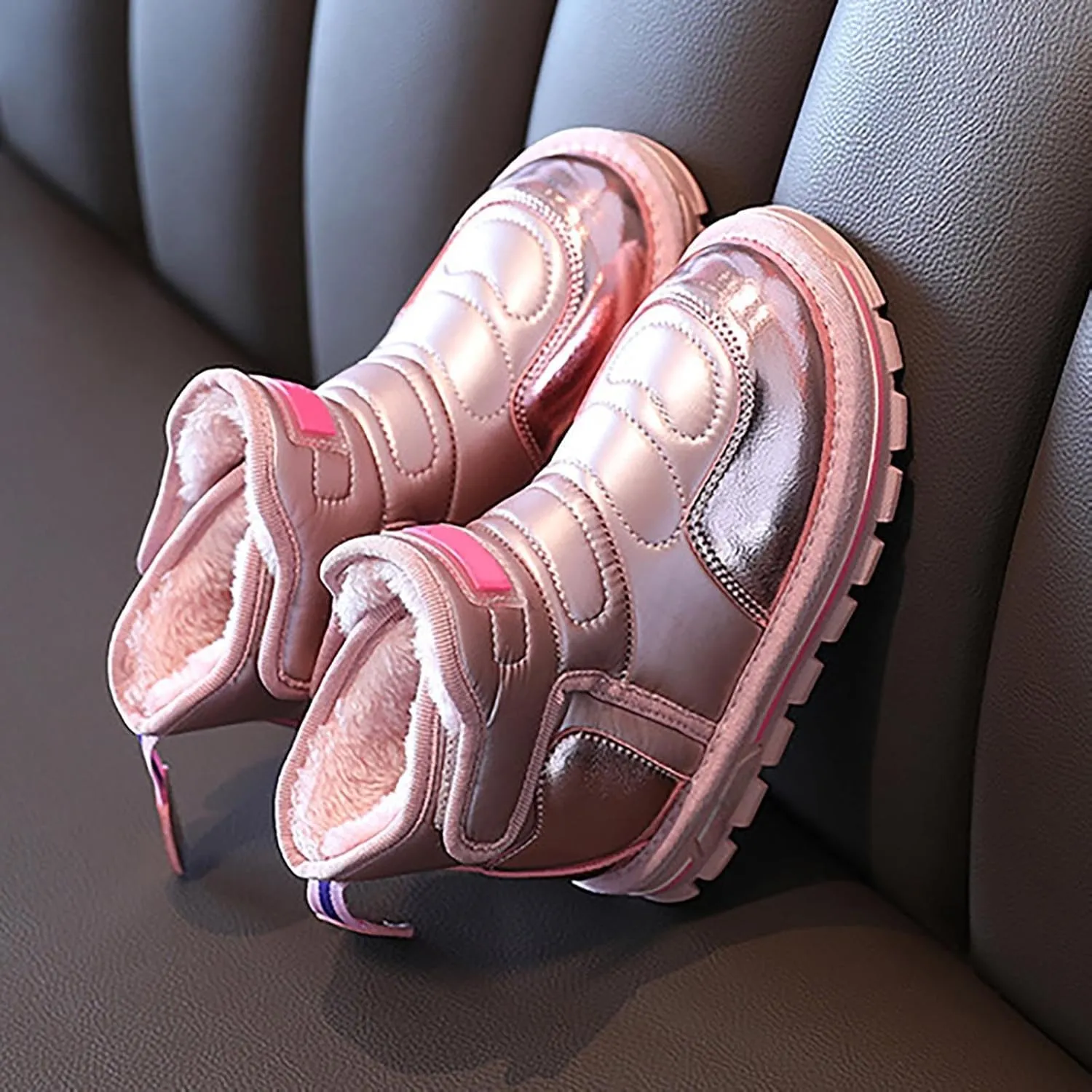 Winter Girls Boys Ankle Boots Comfortable Warm Lined Casual Sports Shoes Kids Faux  Insulated Mud Boots Kids