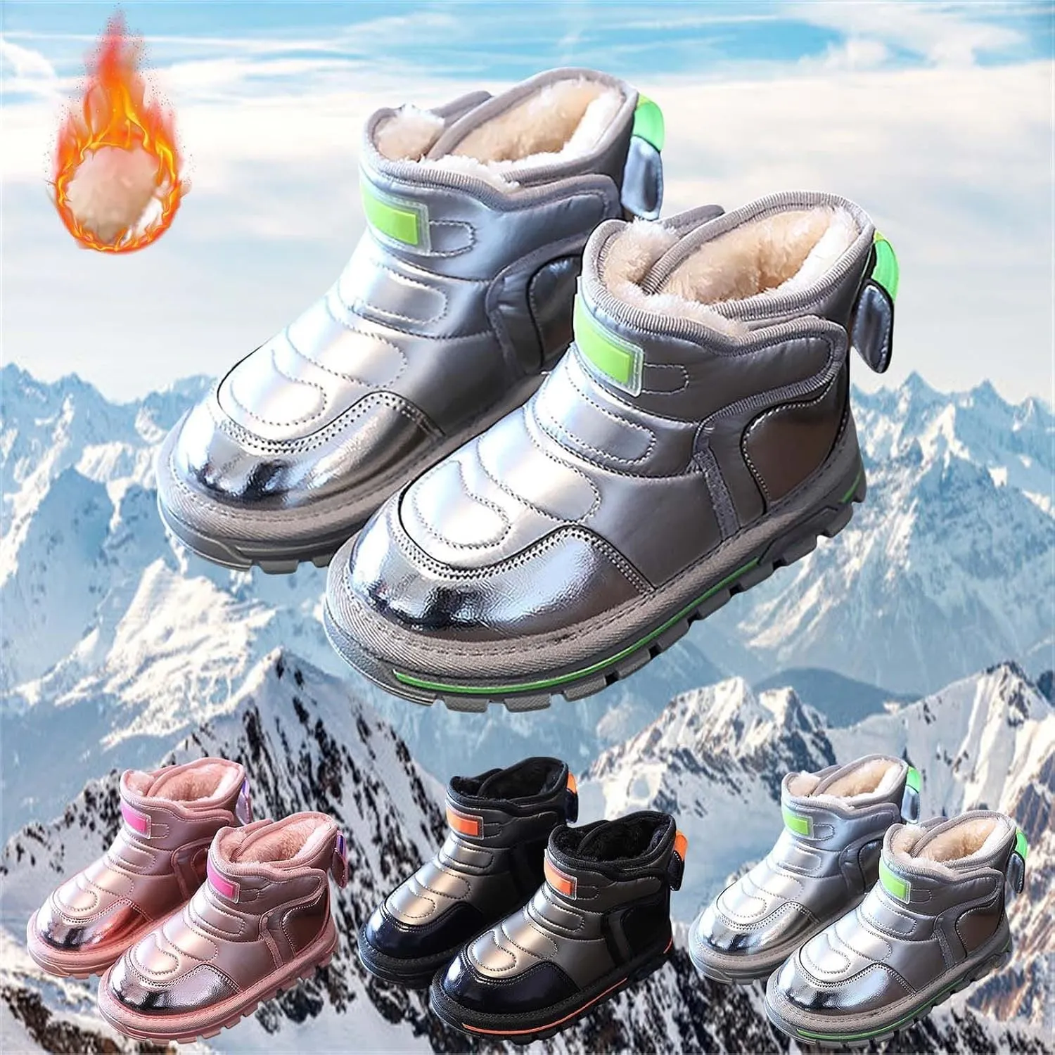 Winter Girls Boys Ankle Boots Comfortable Warm Lined Casual Sports Shoes Kids Faux  Insulated Mud Boots Kids