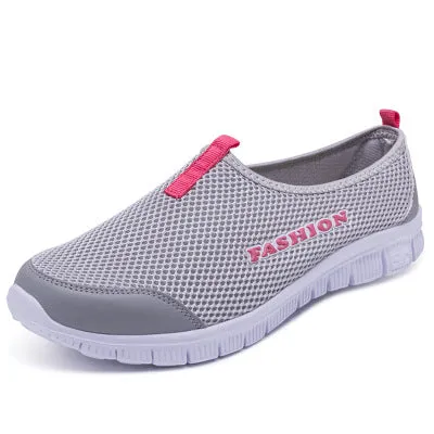 Women Light Sneakers Summer Breathable Mesh Shoes Lady Walking Outdoor Sport
