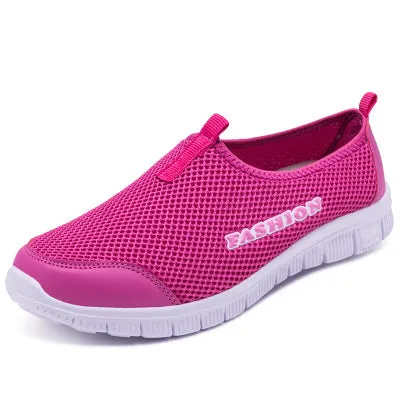 Women Light Sneakers Summer Breathable Mesh Shoes Lady Walking Outdoor Sport