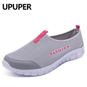 Women Light Sneakers Summer Breathable Mesh Shoes Lady Walking Outdoor Sport