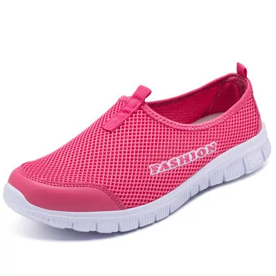 Women Light Sneakers Summer Breathable Mesh Shoes Lady Walking Outdoor Sport