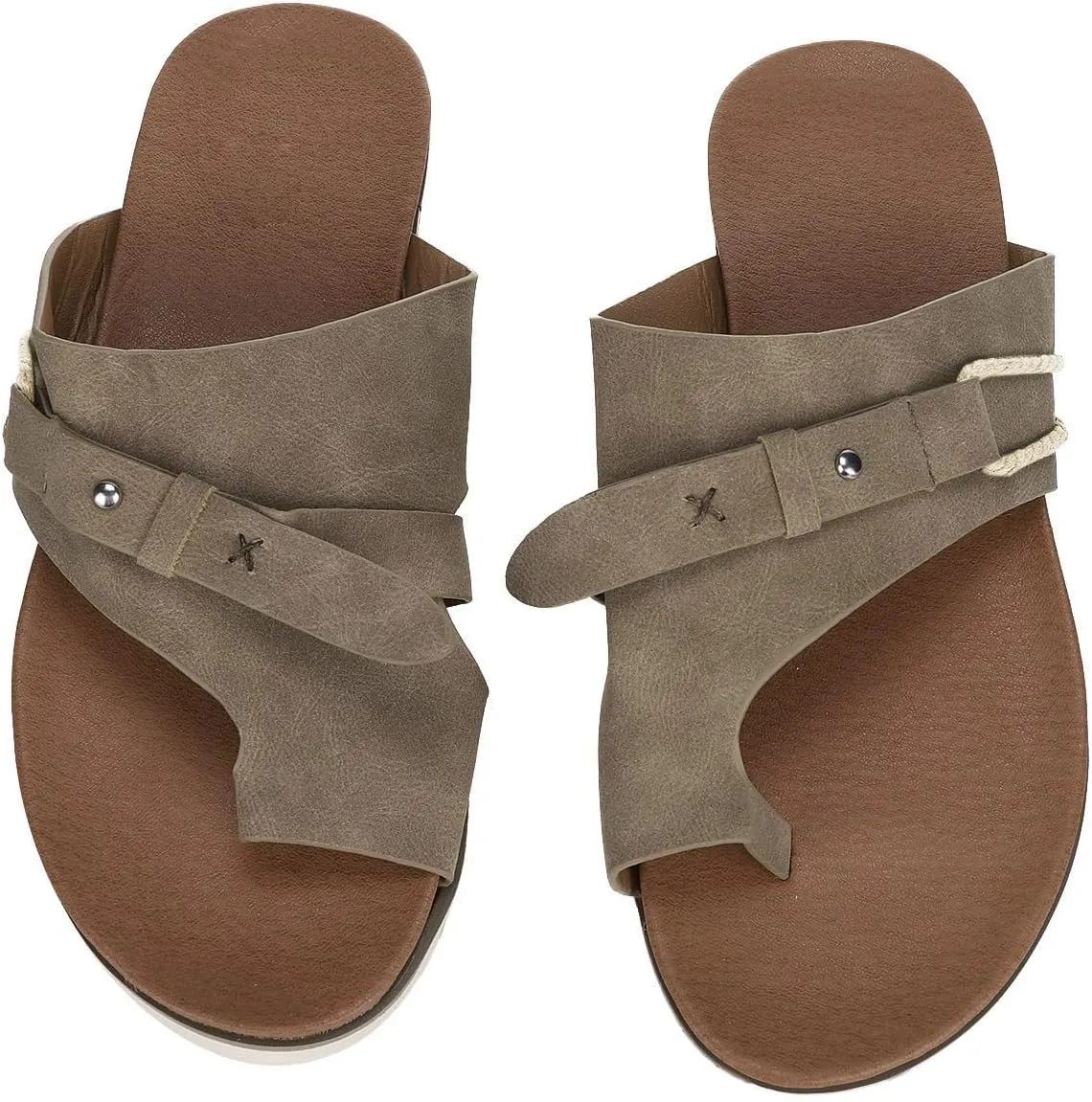 Women's Casual Flat Flip Flop 2025 Open Toe Solid Color Lightweight Orthopedic Sandals Summer Comfy Breathable Casual Beach Outdoor Walking Travel Shoe