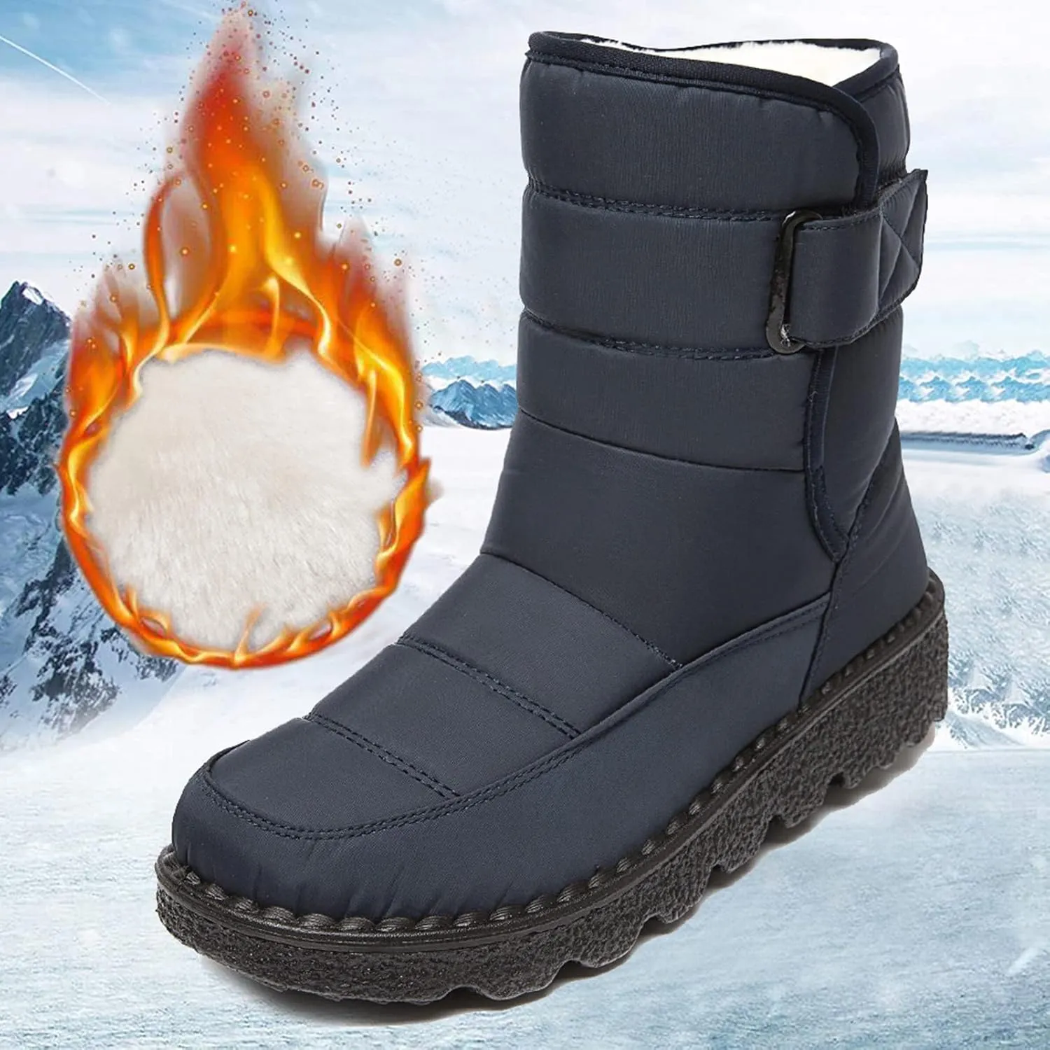Womens Snow Boots Warm Fur Lined Winter Boots Waterproof Non Slip Ankle Boot Comfortable Walking Shoes for Women